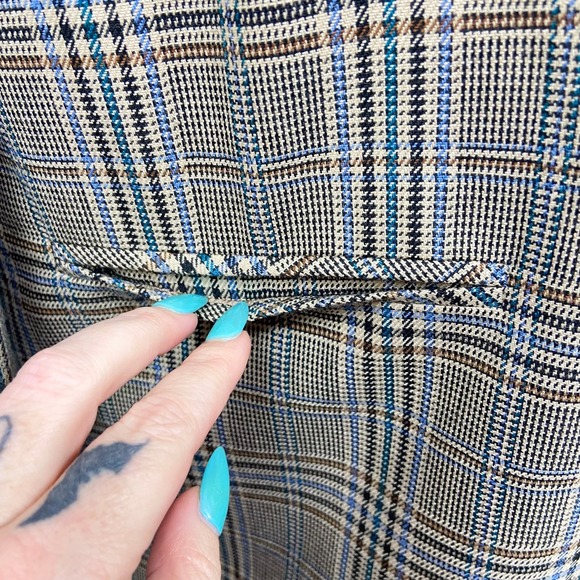 Vintage Sag Harbor Skirt Suit Set Size 16‎ Plaid Blazer Heritage Academia Career - Picture 11 of 14